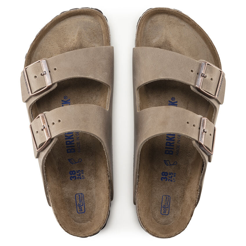 Birkenstock Arizona Oiled Leather Soft Footbed Regular Fit Sandal (Tabacco Brown; Size 44 EU)