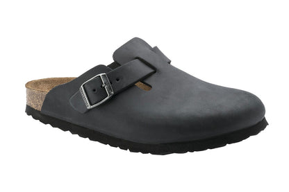 Birkenstock Boston Oiled Leather Regular Fit Clog (Black, Size 46 EU)