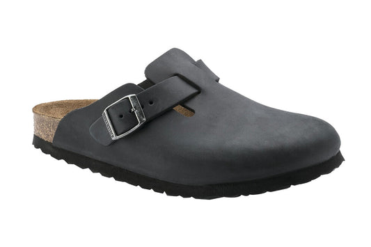 Birkenstock Boston Oiled Leather Regular Fit Clog (Black, Size 46 EU)