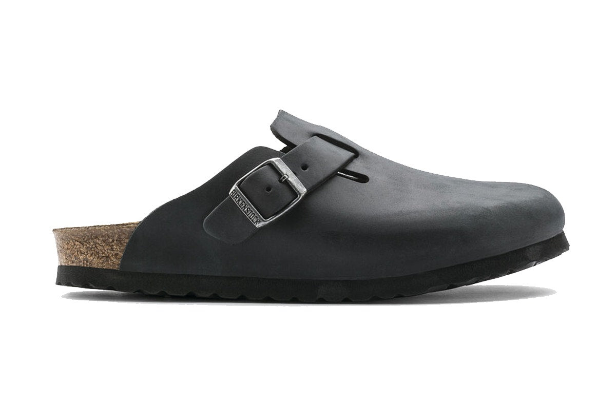 Birkenstock Boston Oiled Leather Regular Fit Clog (Black, Size 46 EU)
