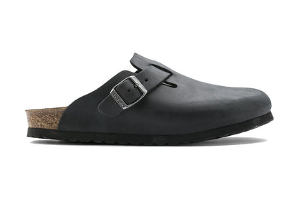 Birkenstock Boston Oiled Leather Regular Fit Clog (Black, Size 46 EU)