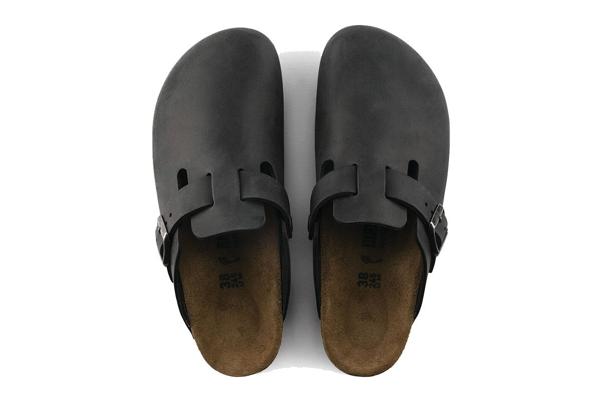 Birkenstock Boston Oiled Leather Regular Fit Clog (Black, Size 46 EU)