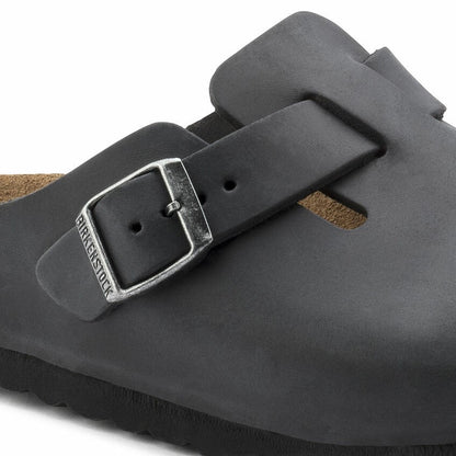 Birkenstock Boston Oiled Leather Regular Fit Clog (Black, Size 46 EU)