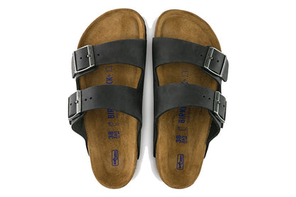 Birkenstock Arizona Oiled Leather Regular Fit Sandal (Black, Size 37 EU)