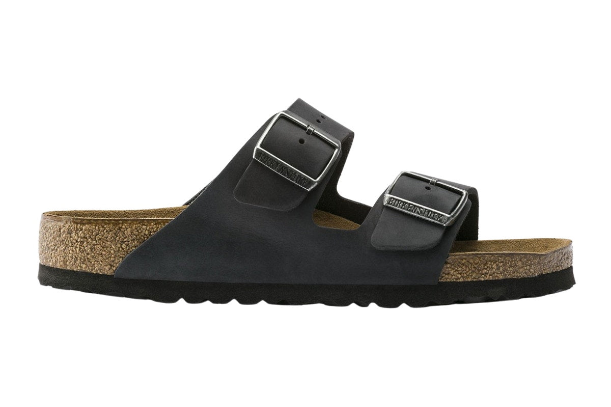 Birkenstock Arizona Oiled Leather Regular Fit Sandal (Black, Size 46 EU)