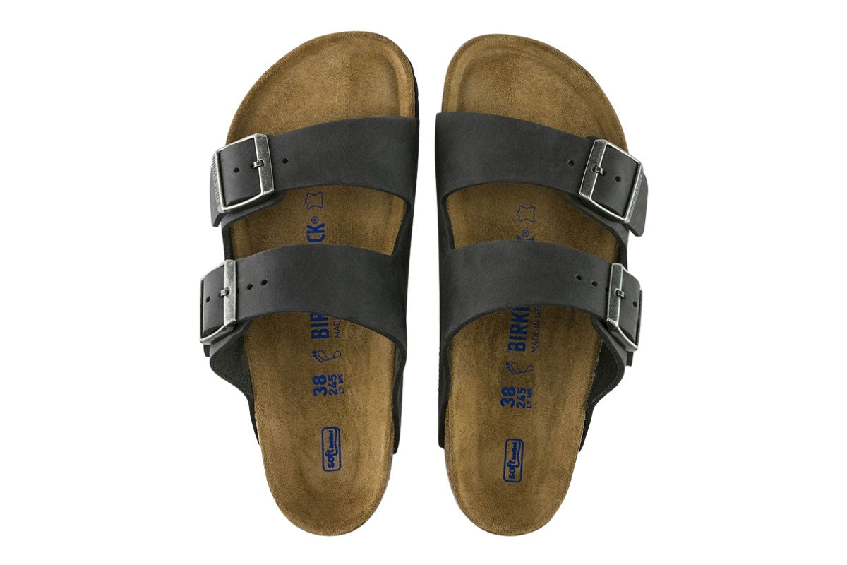 Birkenstock Arizona Oiled Leather Regular Fit Sandal (Black, Size 46 EU)