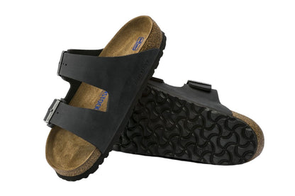 Birkenstock Arizona Oiled Leather Regular Fit Sandal (Black, Size 46 EU)