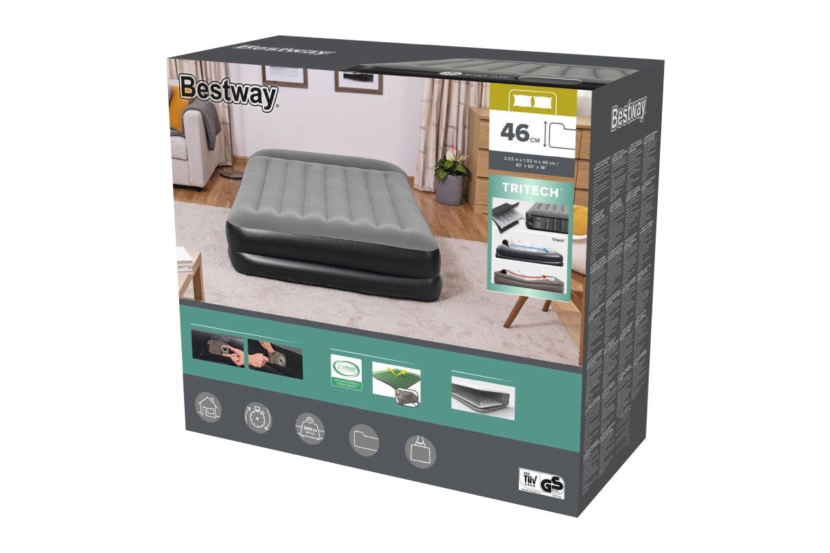 Bestway Tritech Air Mattress with Built-in AC Pump  - Queen)