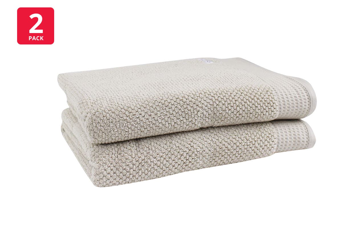 Onkaparinga Set of 2 550GSM Avalon Bath Sheets (Soft Sand)