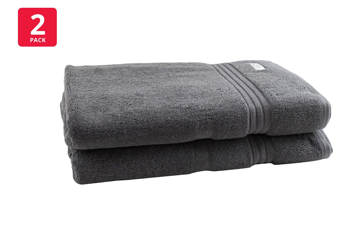 Onkaparinga Set of 2 600GSM Flinders Bath Sheets (Charcoal)