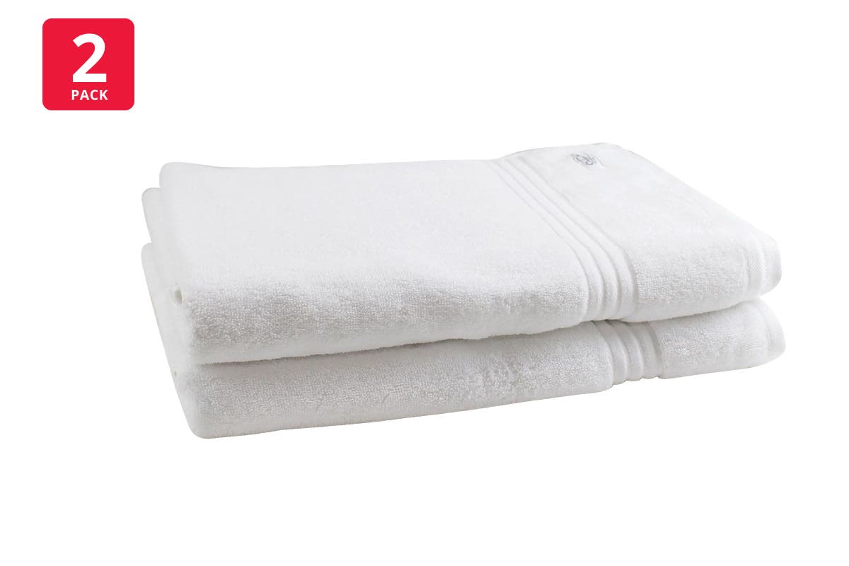 Onkaparinga Set of 2 600GSM Flinders Bath Sheets (White)