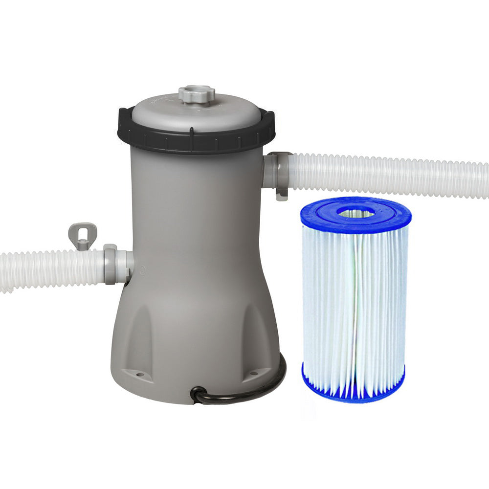 Bestway FlowClear Filter Pump 530GPH 2006L/H with Cartridge & Adapters for Above-Ground Pools