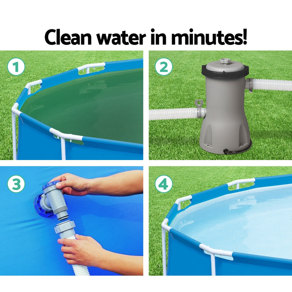Bestway FlowClear Filter Pump 530GPH 2006L/H with Cartridge & Adapters for Above-Ground Pools