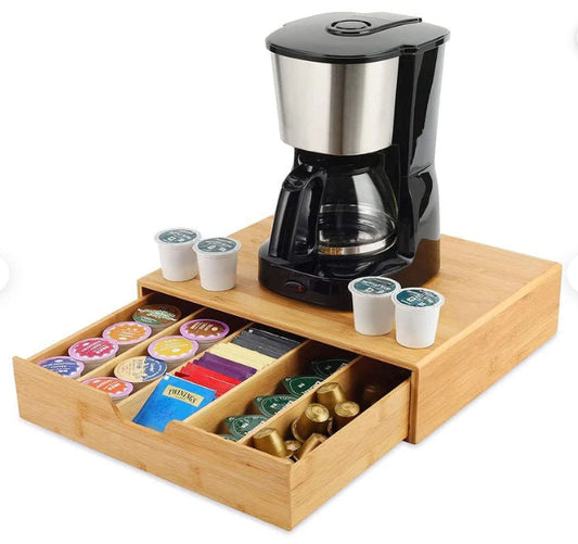 Bamboo K-Cup Coffee Pod Holder Storage Organizer for Kitchen, Jewelry and Cosmetic | Auzzi Store
