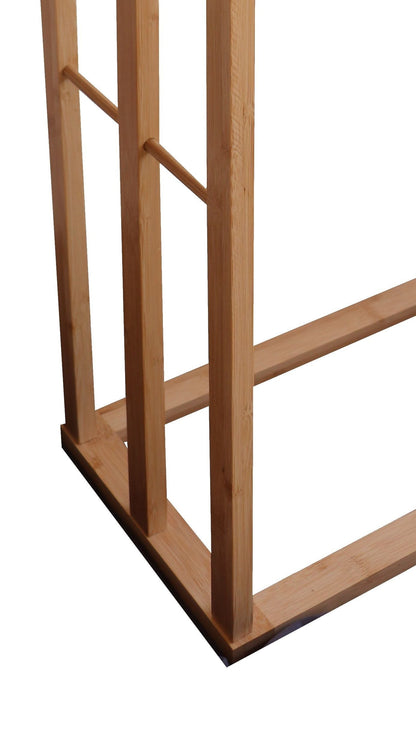 Bamboo Towel Bar Metal Holder Rack 3-Tier Freestanding for Bathroom and Bedroom | Auzzi Store