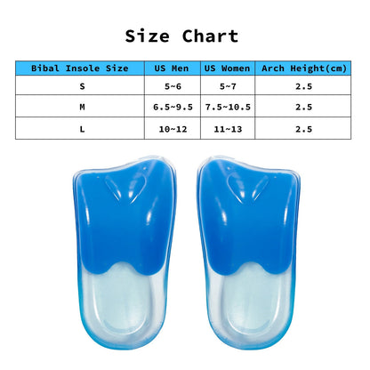 Bibal Insole 2X Set 3-Size Combo Gel Half Insoles Shoe Inserts Arch Support Foot Pad | Auzzi Store