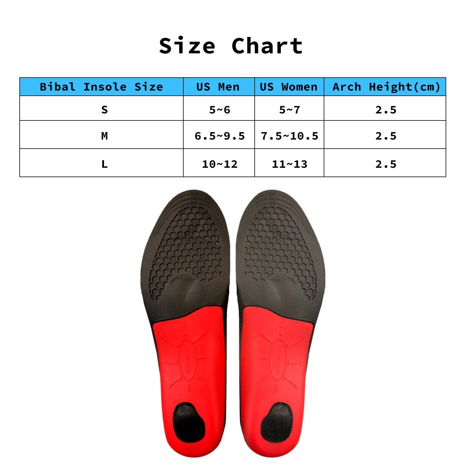 Bibal Insole L Size Full Whole Insoles Shoe Inserts Arch Support Foot Pads | Auzzi Store