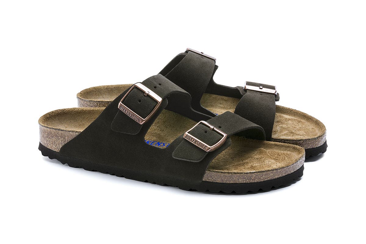 Birkenstock Arizona Suede Leather Soft Footbed Regular Fit Sandal (Mocha) | Auzzi Store