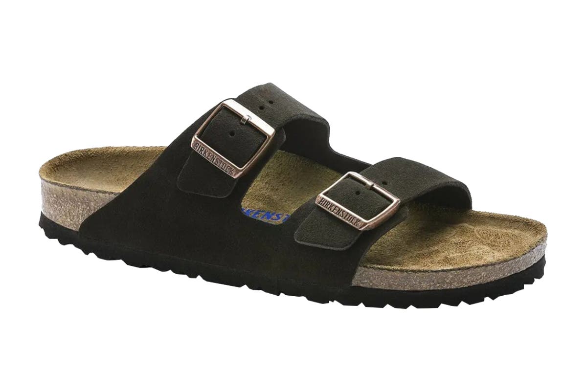 Birkenstock Arizona Suede Leather Soft Footbed Regular Fit Sandal (Mocha) | Auzzi Store