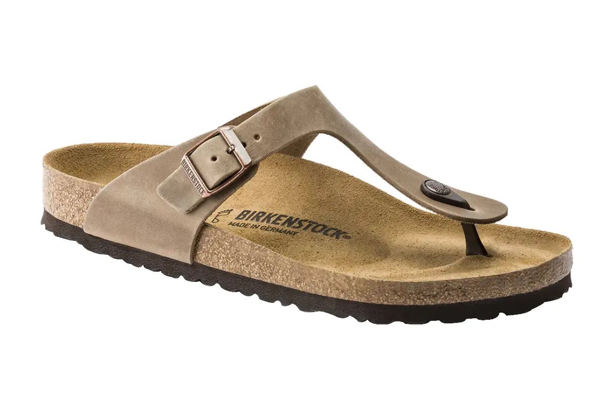 Birkenstock Gizeh Oiled Leather Regular Fit Sandal (Tobacco Brown) | Auzzi Store