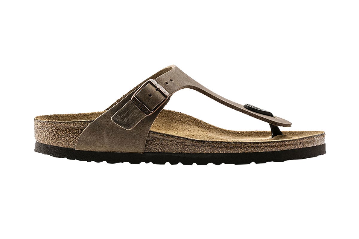 Birkenstock Gizeh Oiled Leather Regular Fit Sandal (Tobacco Brown) | Auzzi Store
