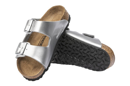 Birkenstock Kids Arizona Birko-Flor Sandal (Electric Metallic Silver) | Auzzi Store