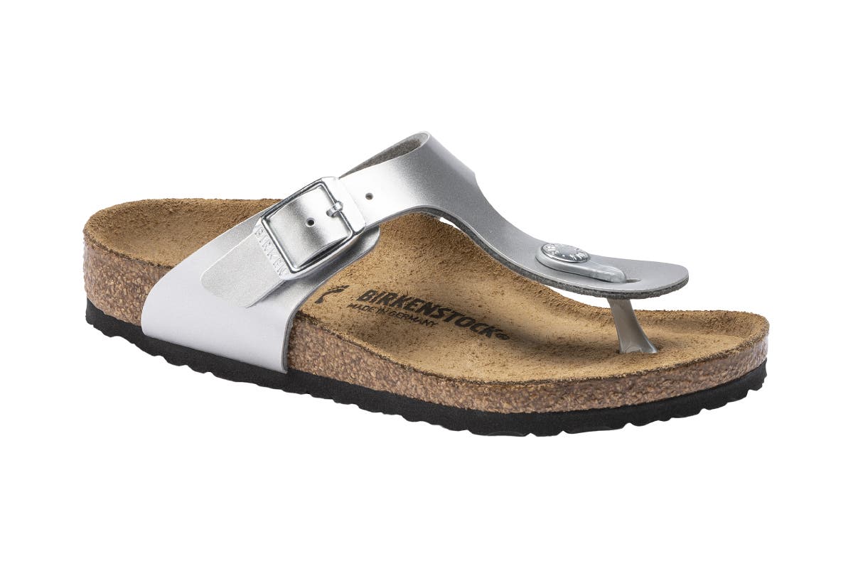 Birkenstock Kids Gizeh Birko-Flor Sandal (Electric Metallic Silver) | Auzzi Store