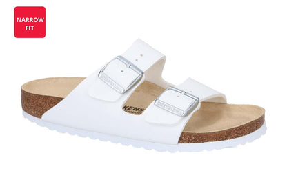 Birkenstock Unisex Arizona Narrow Leather Sandal (White) | Auzzi Store