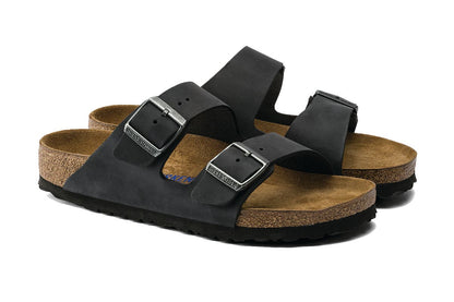 Birkenstock Unisex Arizona Oiled Leather Sandal (Black) | Auzzi Store