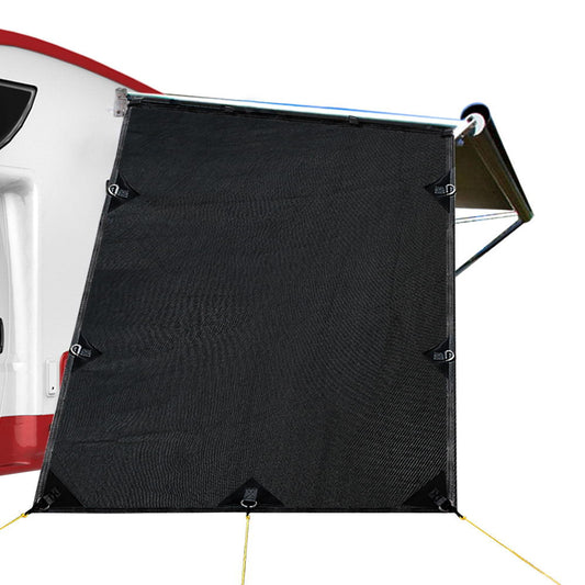 Black Caravan Privacy Screen 1.95 x 2.2M End Wall or Side Sun Shade Roll Out | Auzzi Store