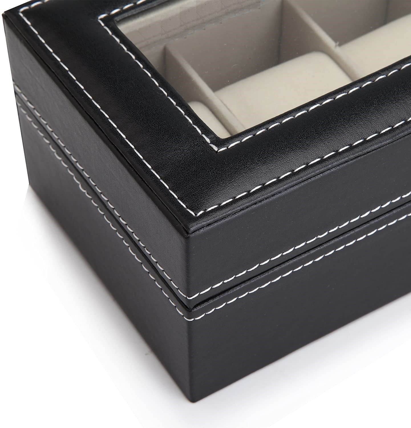 Black PU Leather Watch Organizer Display Storage Box Cases for Men & Women (6 slots) | Auzzi Store