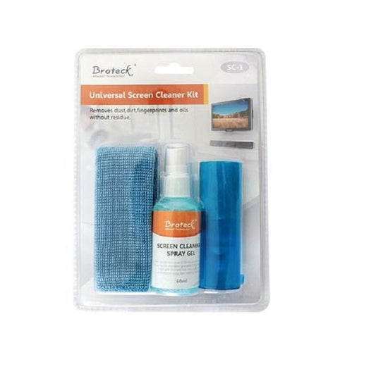 Brateck 3-In-1 Screen Cleaner Kit 1 x 60ml Screen Cleaner + 1 x 200x200mm Pearl Cloth + 1 x Soft Brush | Auzzi Store