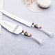 Bride Groom Cake Server Set Wedding Cake Knife and Silver Blade Server Set Boxed - Bride Groom Handles | Auzzi Store