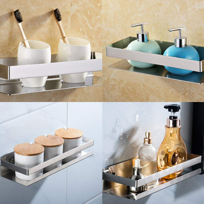 Brushed Bathroom Shower Shelf Kitchen Rack Storage Shelves Shampoo Holder Organizer | Auzzi Store