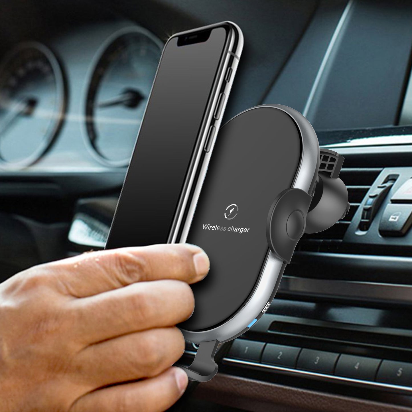 C366: Automatic Clamping Wireless Car Charger,with backlight | Auzzi Store