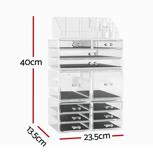 Embellir Makeup Case Acrylic Cosmetic Organizer Storage Box Jewellery Holder – view 2