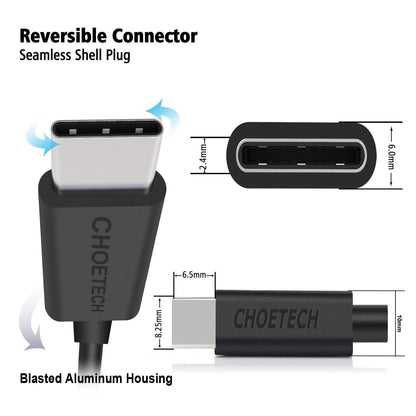 CHOETECH AC0004 USB-A to USB-C Charge & Sync Cable 3M Black | Auzzi Store