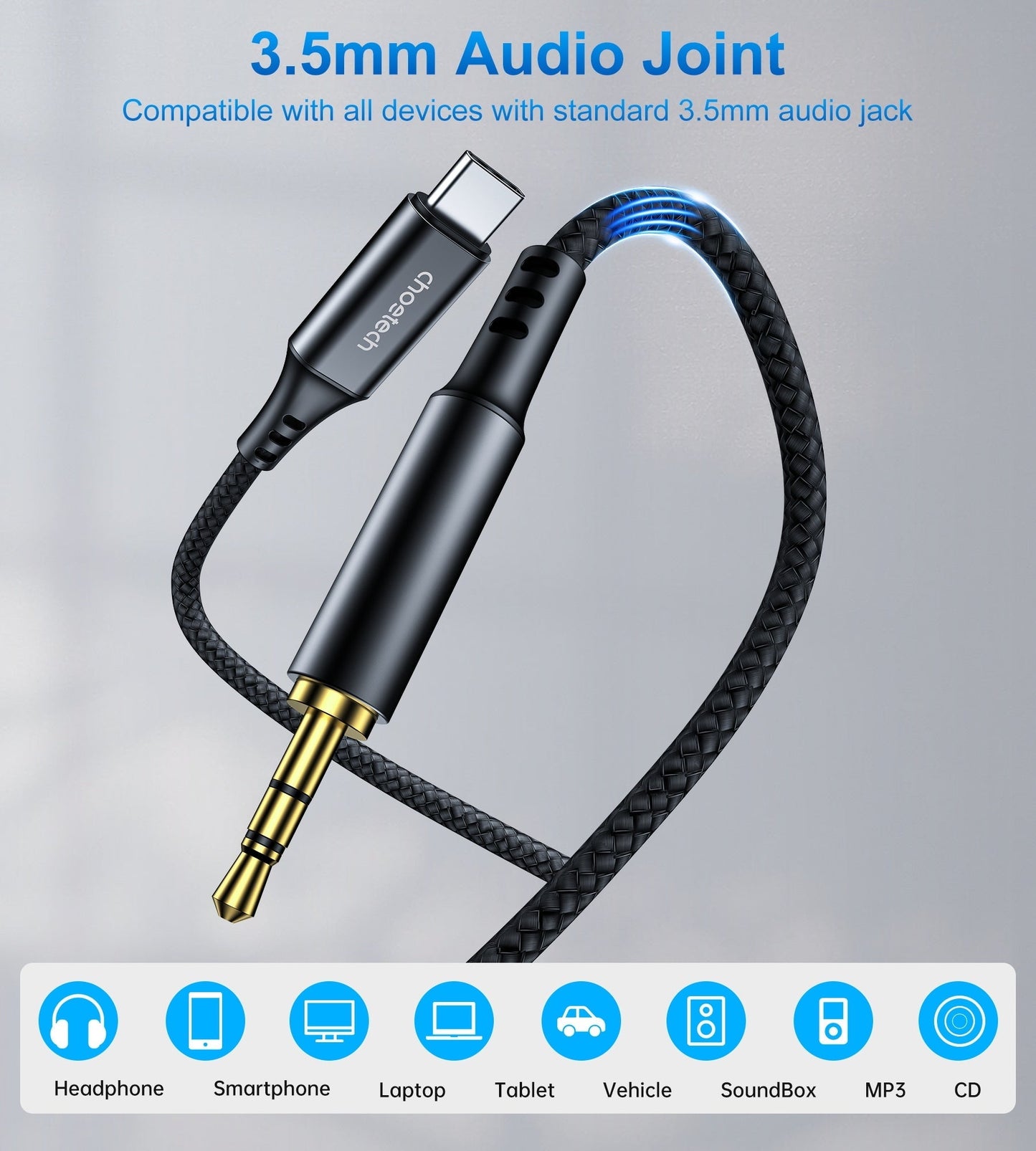 CHOETECH AUX006 Type-C To 3.5mm Audio Cable 1M | Auzzi Store