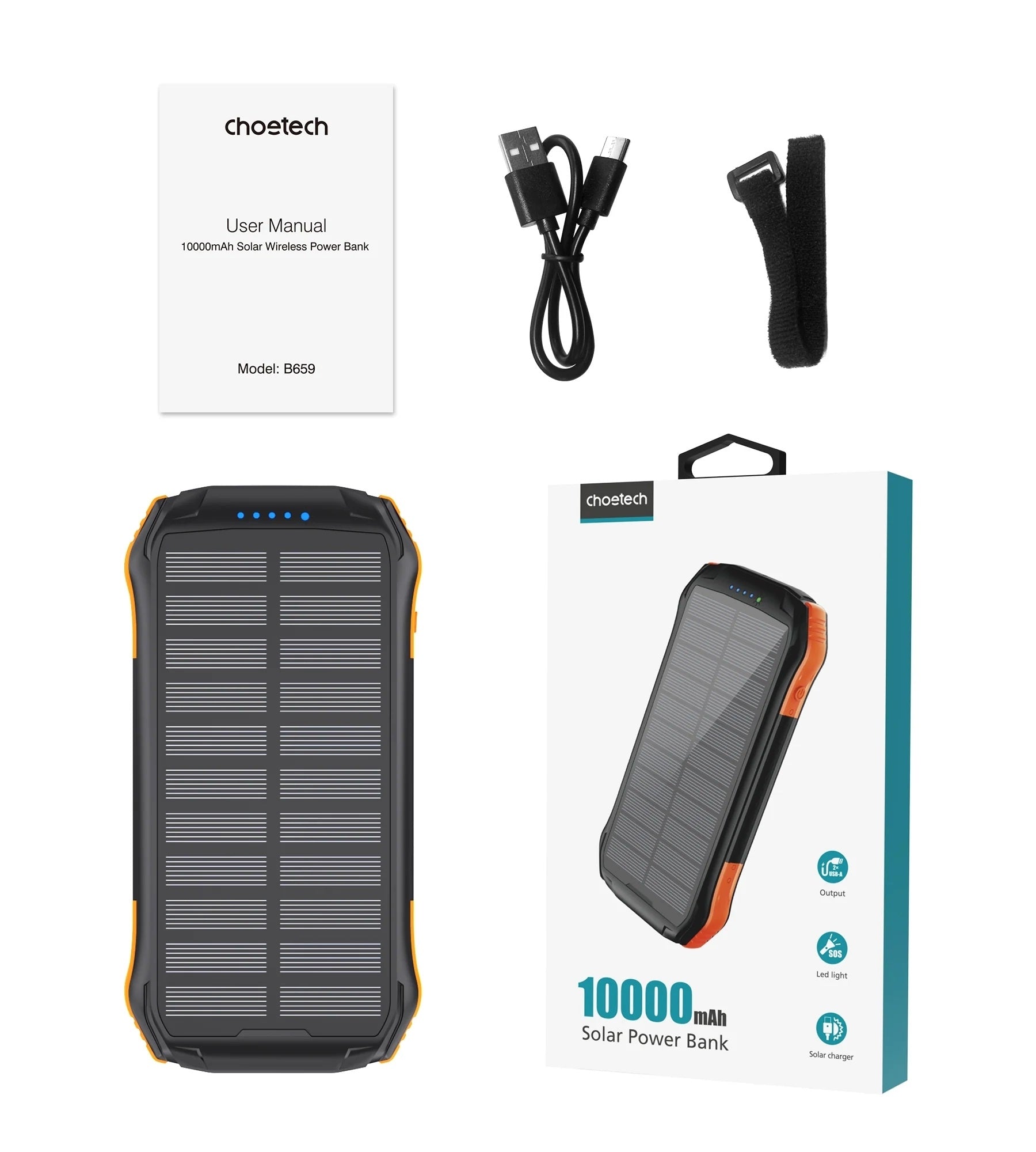 CHOETECH B657 20000mAh Solar Power Bank | Auzzi Store