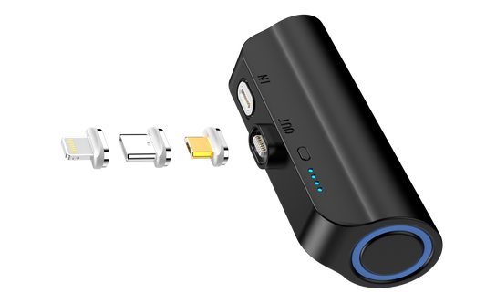 CHOETECH B660-BK 3000mAh Mini Power Bank with 3 Magnetic Connectors (Black) | Auzzi Store