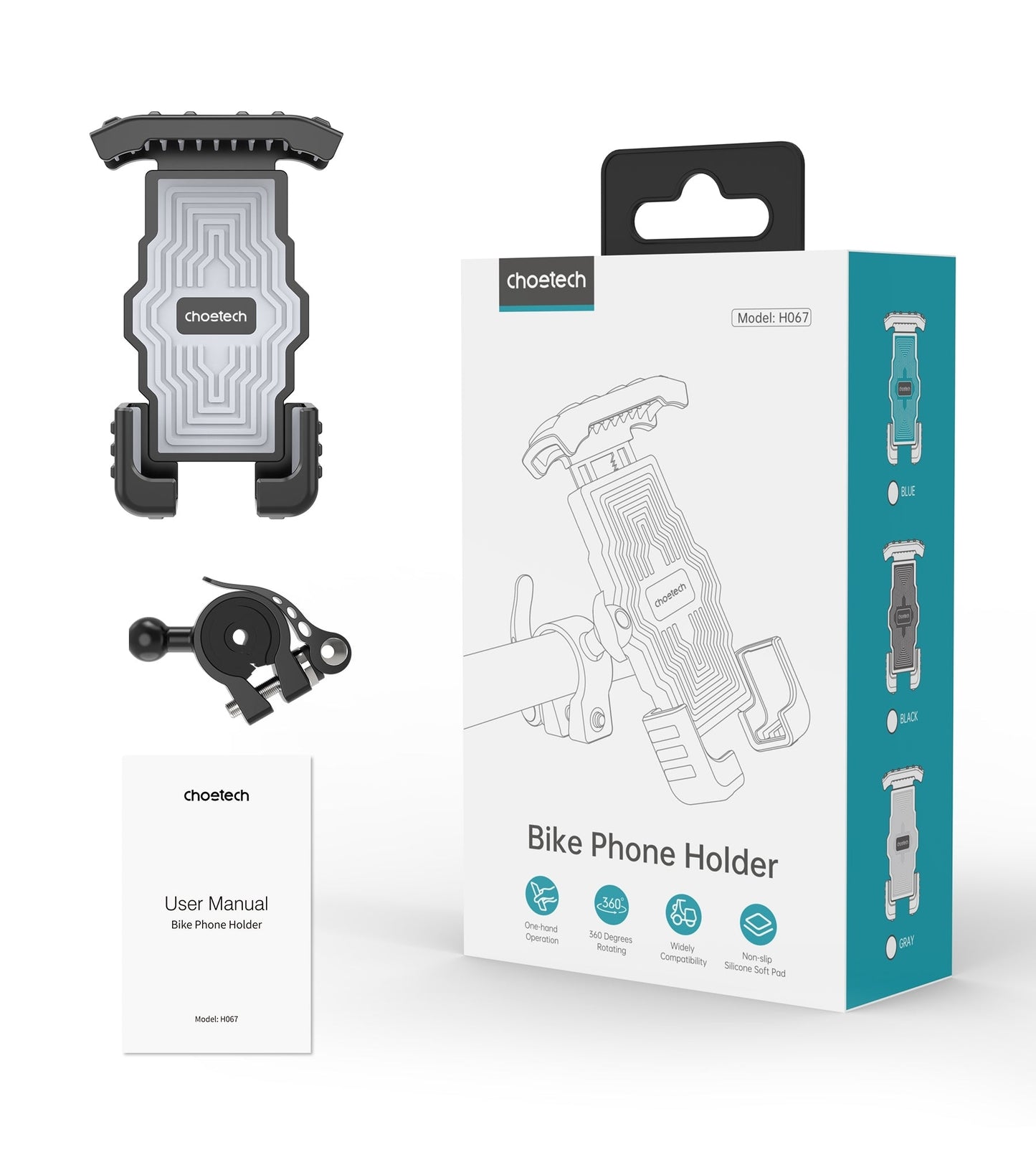 CHOETECH H067-GY Adjustable Mobile Stand for Bicycle (Gray) | Auzzi Store