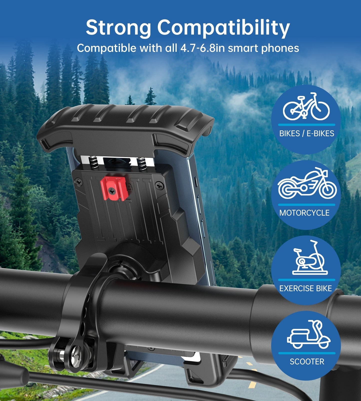 CHOETECH H067-GY Adjustable Mobile Stand for Bicycle (Gray) | Auzzi Store
