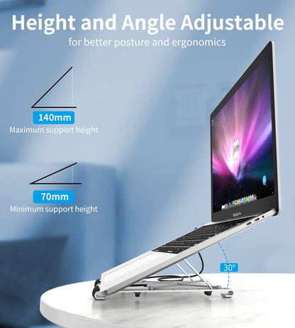 CHOETECH HUB-M43 7-in-1 USB-C Multiport Adapter with Foldable Laptop Stand | Auzzi Store