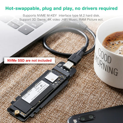 CHOETECH PC-HDE02 M.2 to USB SSD Reader (Enclosure only) Supports M-Key (PCI-E NVMe-based) | Auzzi Store