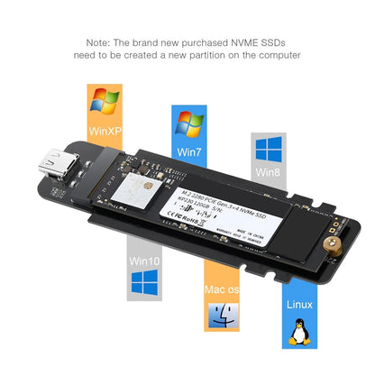 CHOETECH PC-HDE02 M.2 to USB SSD Reader (Enclosure only) Supports M-Key (PCI-E NVMe-based) | Auzzi Store