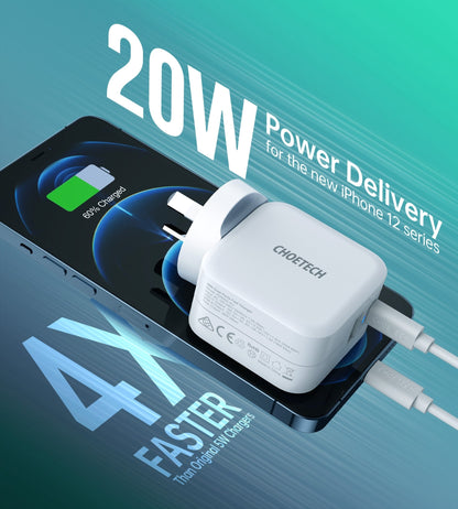 CHOETECH PD5002 QC3.0 18W + PD 20W Fast Charger | Auzzi Store