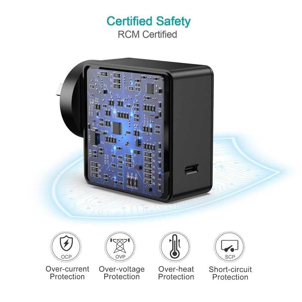 CHOETECH Q4004 60W PD 3.0 Type-C Fast Charging Foldable Adapter USB-C Charger | Auzzi Store