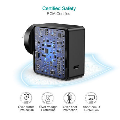 CHOETECH Q4004 60W PD 3.0 Type-C Fast Charging Foldable Adapter USB-C Charger | Auzzi Store