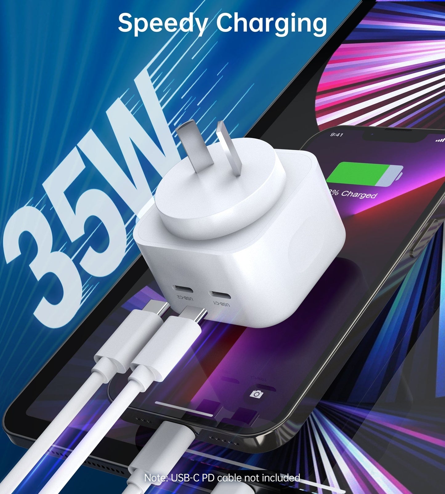 CHOETECH Q5008 PD 35W Dual USB-C Charger | Auzzi Store