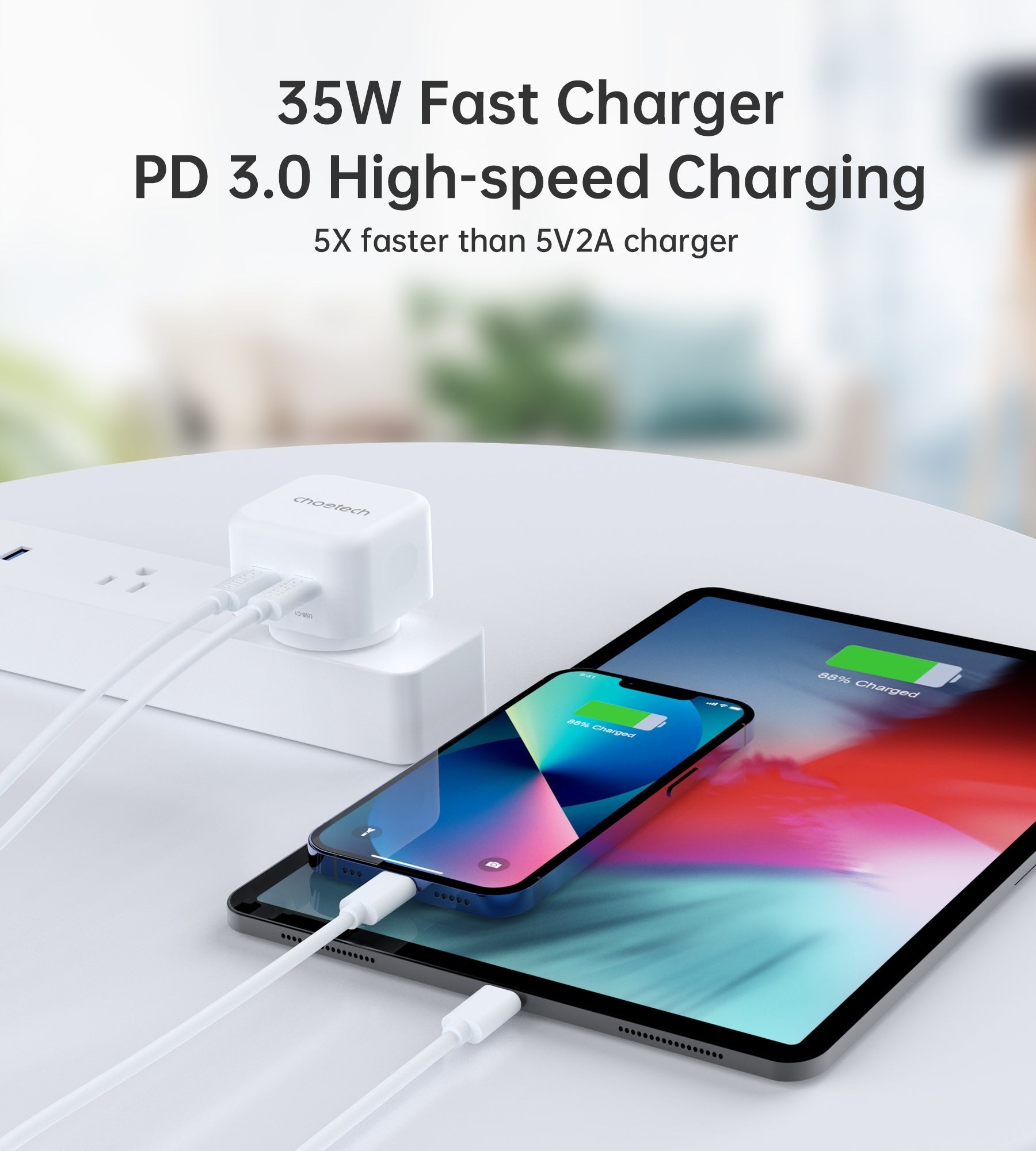 CHOETECH Q5008 PD 35W Dual USB-C Charger | Auzzi Store